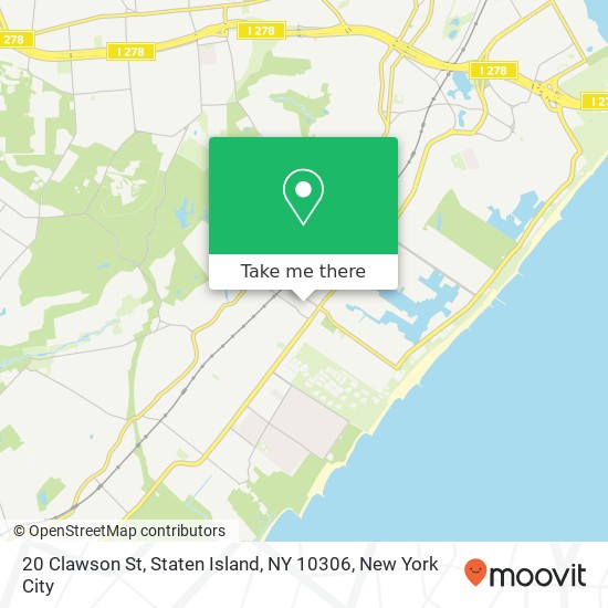 Mapa de 20 Clawson St, Staten Island, NY 10306