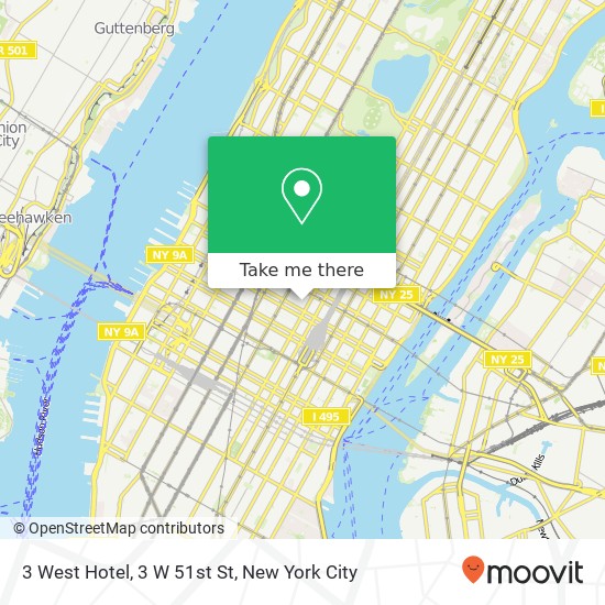3 West Hotel, 3 W 51st St map