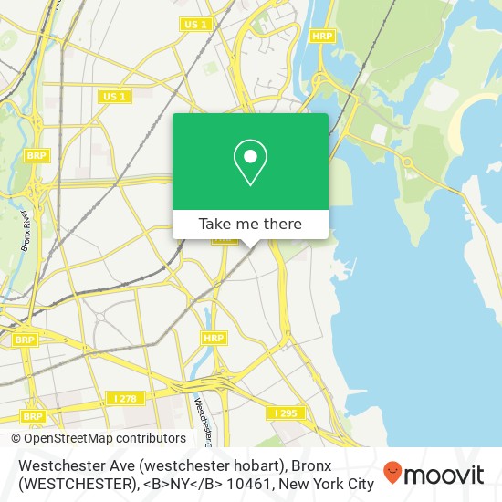 Westchester Ave (westchester hobart), Bronx (WESTCHESTER), <B>NY< / B> 10461 map