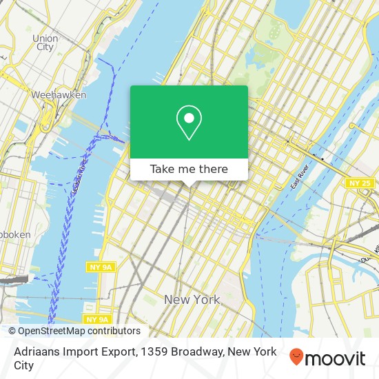 Mapa de Adriaans Import Export, 1359 Broadway