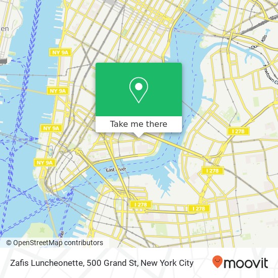 Mapa de Zafis Luncheonette, 500 Grand St