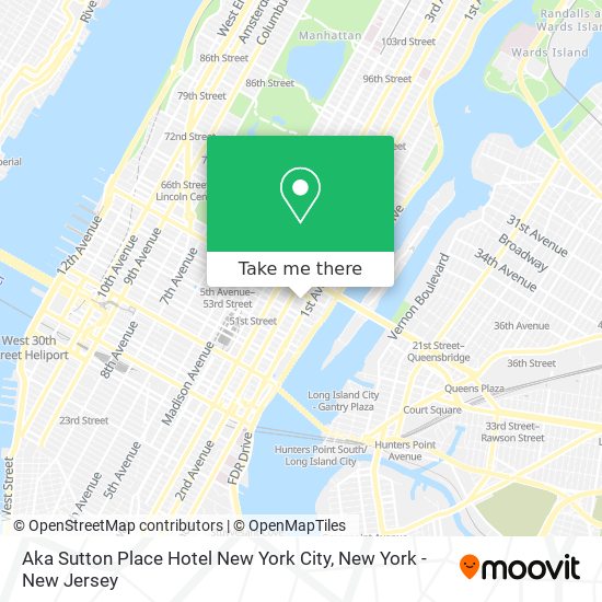 Mapa de Aka Sutton Place Hotel New York City