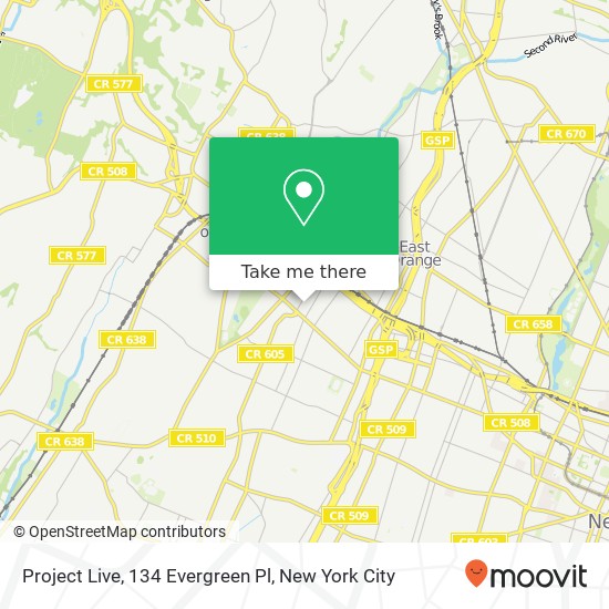 Mapa de Project Live, 134 Evergreen Pl