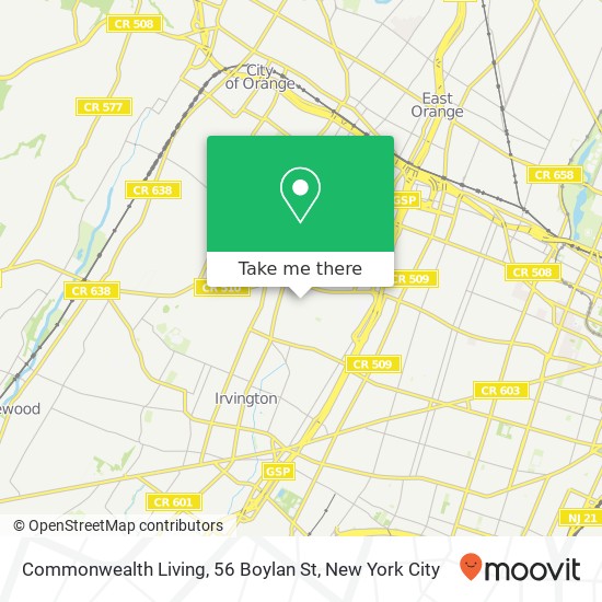 Commonwealth Living, 56 Boylan St map