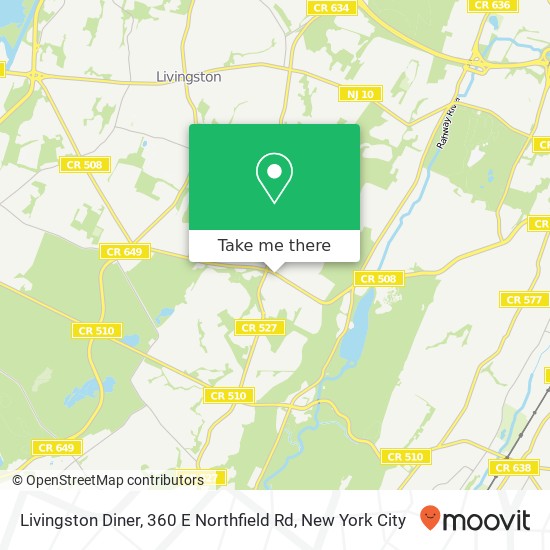 Mapa de Livingston Diner, 360 E Northfield Rd