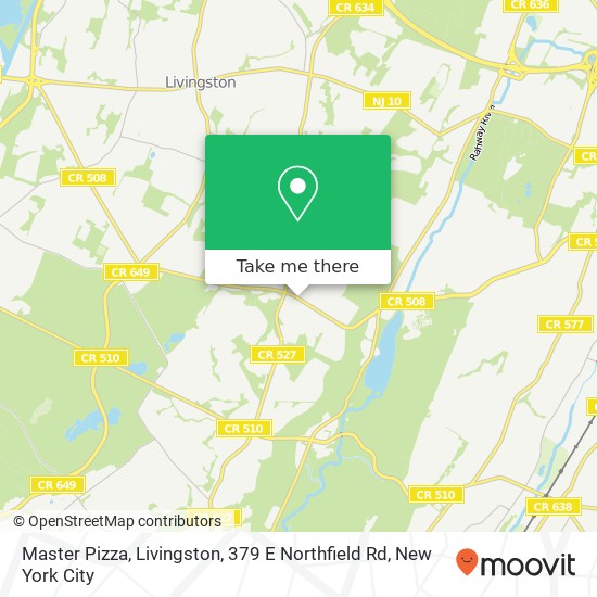 Master Pizza, Livingston, 379 E Northfield Rd map