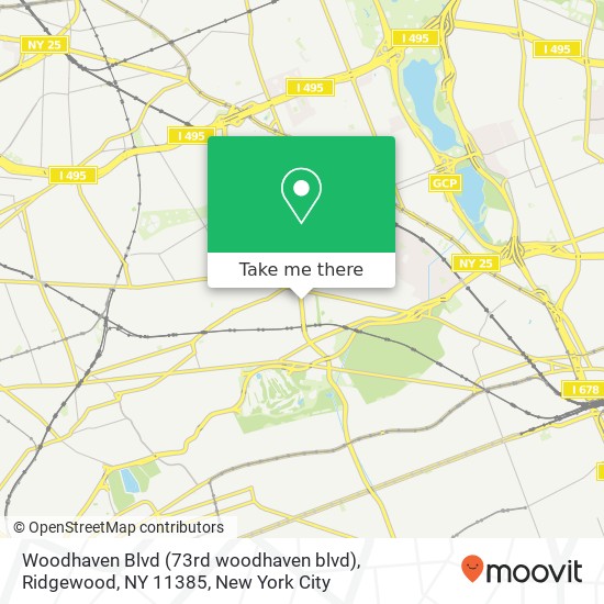 Mapa de Woodhaven Blvd (73rd woodhaven blvd), Ridgewood, NY 11385