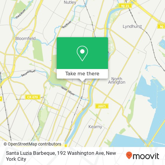 Mapa de Santa Luzia Barbeque, 192 Washington Ave