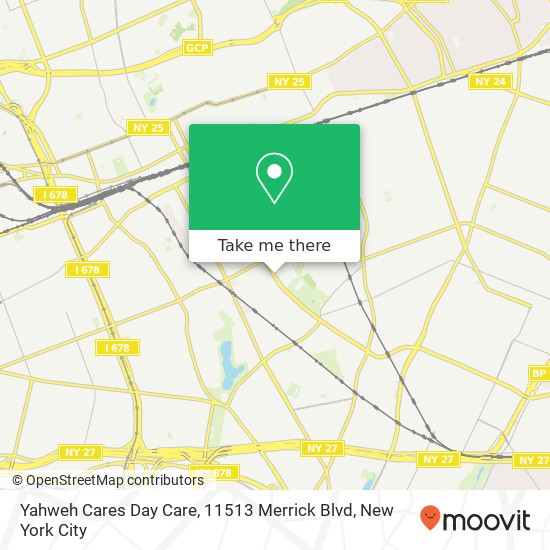 Mapa de Yahweh Cares Day Care, 11513 Merrick Blvd