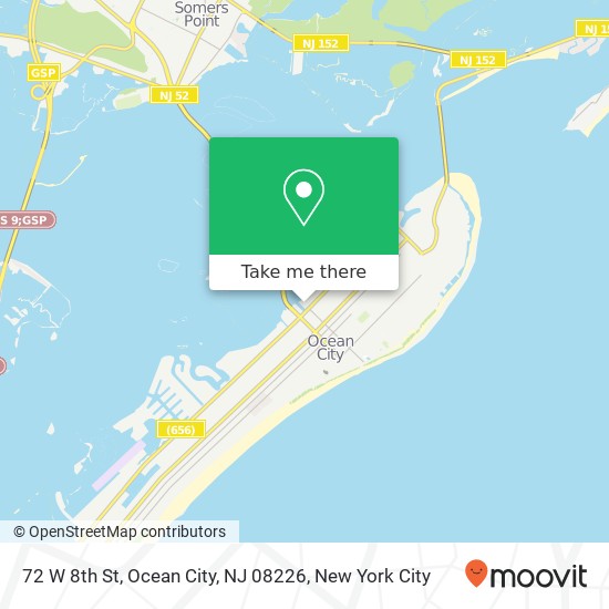 Mapa de 72 W 8th St, Ocean City, NJ 08226