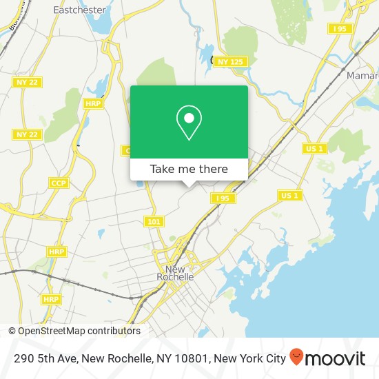 Mapa de 290 5th Ave, New Rochelle, NY 10801