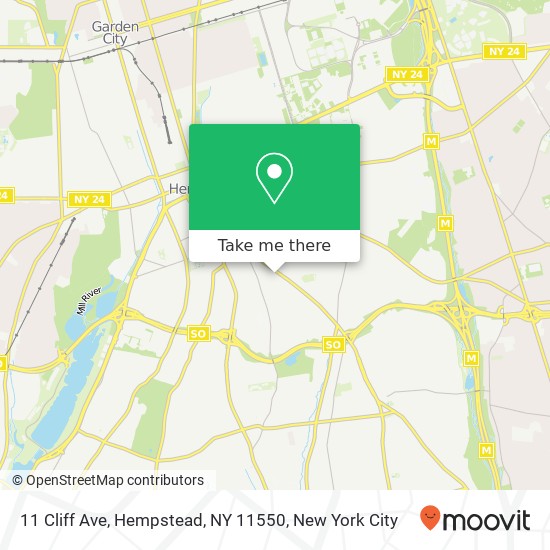 Mapa de 11 Cliff Ave, Hempstead, NY 11550