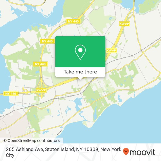 Mapa de 265 Ashland Ave, Staten Island, NY 10309