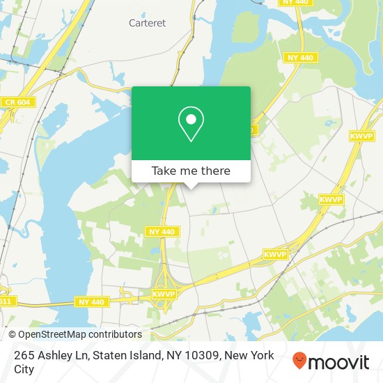 Mapa de 265 Ashley Ln, Staten Island, NY 10309