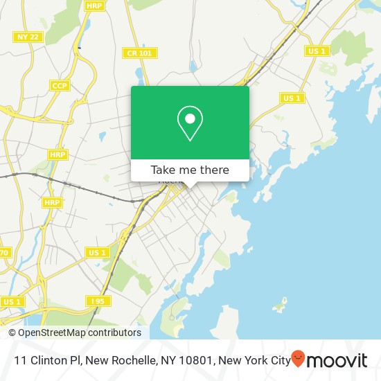 Mapa de 11 Clinton Pl, New Rochelle, NY 10801