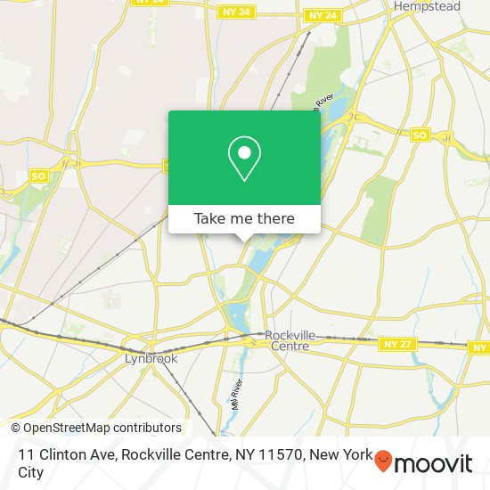 Mapa de 11 Clinton Ave, Rockville Centre, NY 11570