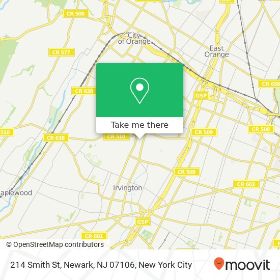 Mapa de 214 Smith St, Newark, NJ 07106