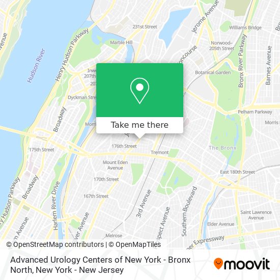 Advanced Urology Centers of New York - Bronx North map