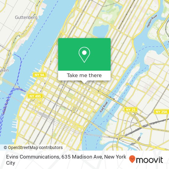 Mapa de Evins Communications, 635 Madison Ave