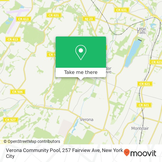 Verona Community Pool, 257 Fairview Ave map