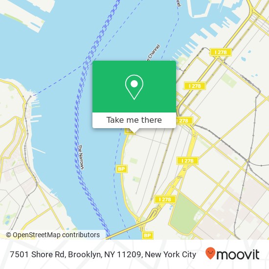 Mapa de 7501 Shore Rd, Brooklyn, NY 11209