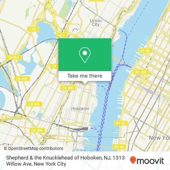 Shepherd & the Knucklehead of Hoboken, NJ, 1313 Willow Ave map