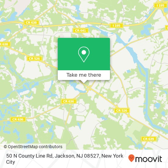 Mapa de 50 N County Line Rd, Jackson, NJ 08527