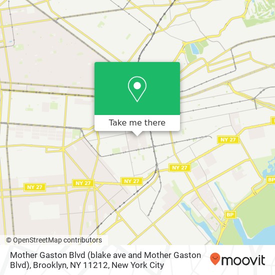 Mapa de Mother Gaston Blvd (blake ave and Mother Gaston Blvd), Brooklyn, NY 11212
