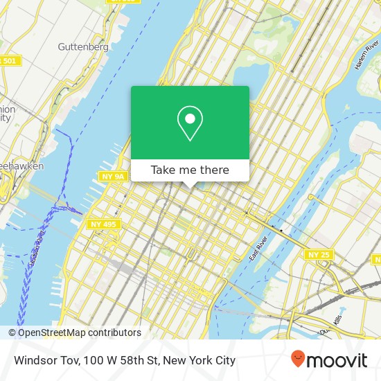 Mapa de Windsor Tov, 100 W 58th St