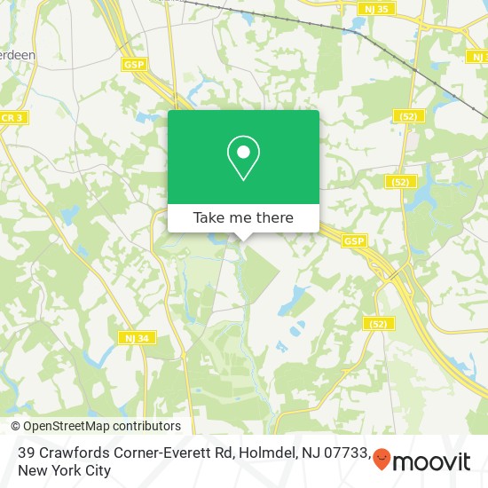 Mapa de 39 Crawfords Corner-Everett Rd, Holmdel, NJ 07733