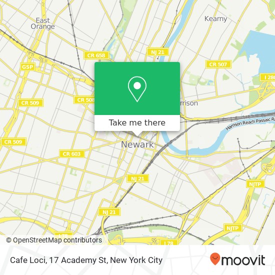 Mapa de Cafe Loci, 17 Academy St