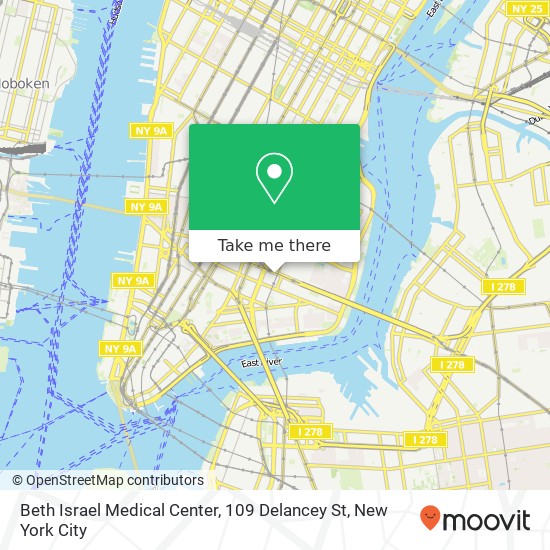 Beth Israel Medical Center, 109 Delancey St map