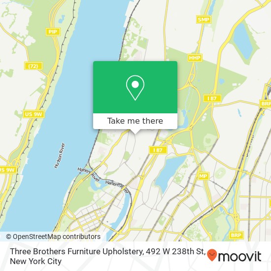 Mapa de Three Brothers Furniture Upholstery, 492 W 238th St