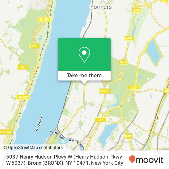 Mapa de 5037 Henry Hudson Pkwy W (Henry Hudson Pkwy W,5037), Bronx (BRONX), NY 10471