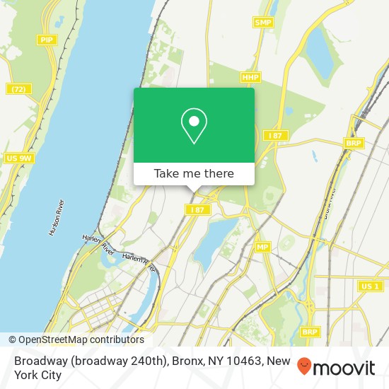 Mapa de Broadway (broadway 240th), Bronx, NY 10463