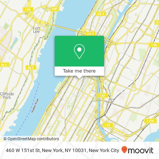 Mapa de 460 W 151st St, New York, NY 10031