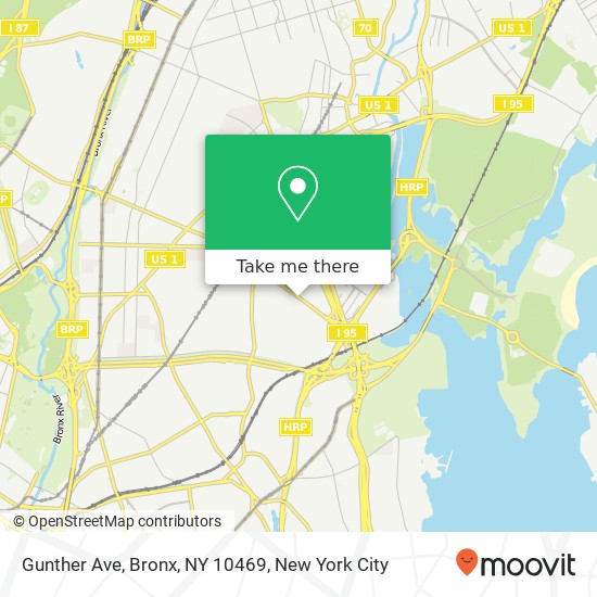 Mapa de Gunther Ave, Bronx, NY 10469