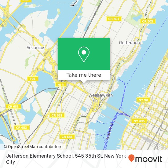 Mapa de Jefferson Elementary School, 545 35th St
