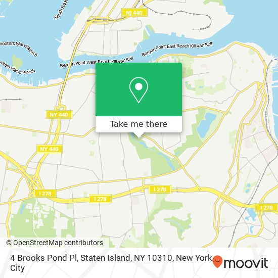 Mapa de 4 Brooks Pond Pl, Staten Island, NY 10310