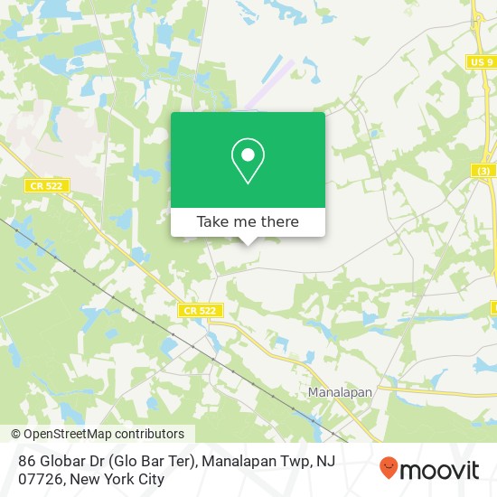 86 Globar Dr (Glo Bar Ter), Manalapan Twp, NJ 07726 map