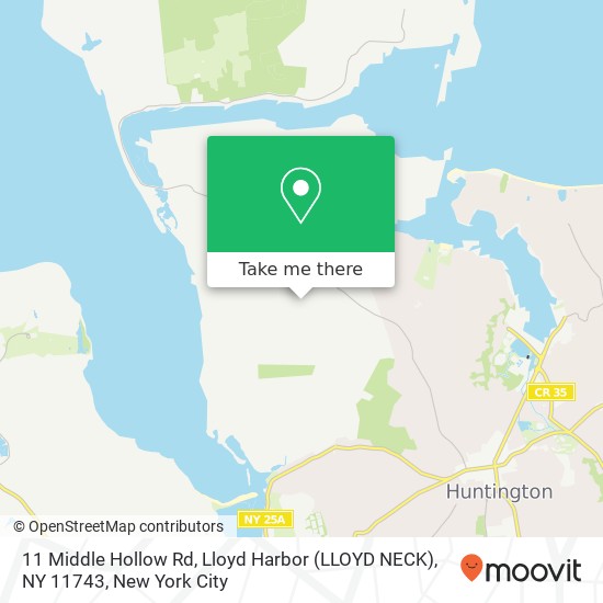 11 Middle Hollow Rd, Lloyd Harbor (LLOYD NECK), NY 11743 map