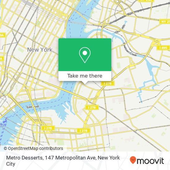 Mapa de Metro Desserts, 147 Metropolitan Ave