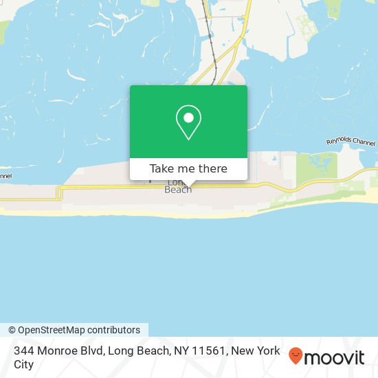 Mapa de 344 Monroe Blvd, Long Beach, NY 11561