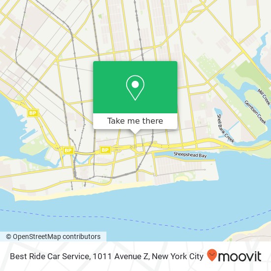 Best Ride Car Service, 1011 Avenue Z map