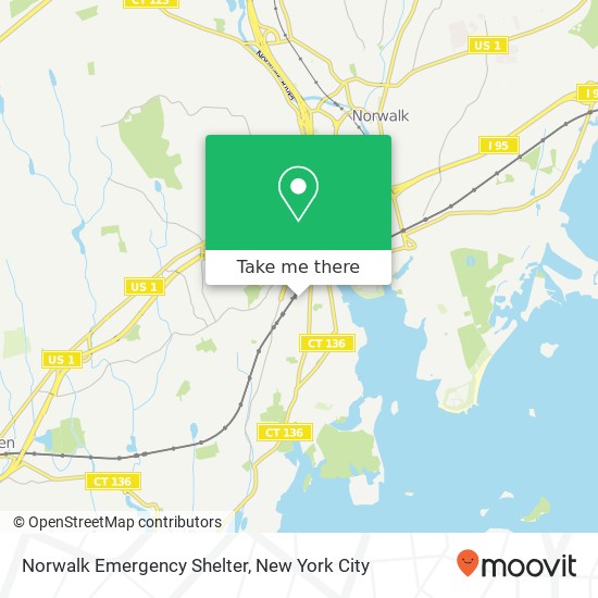 Norwalk Emergency Shelter map