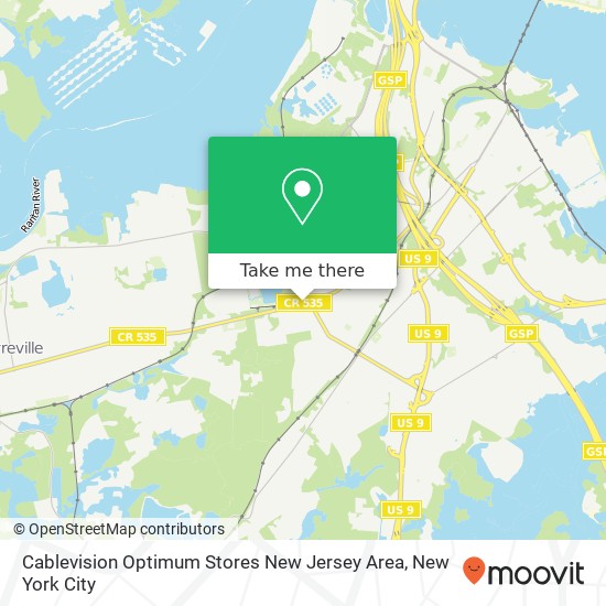 Cablevision Optimum Stores New Jersey Area map