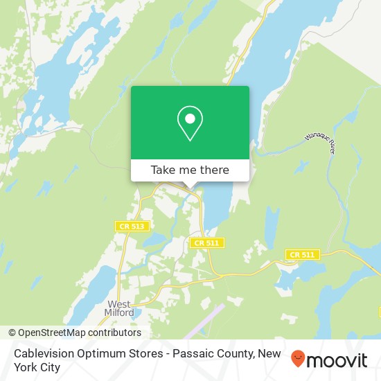 Cablevision Optimum Stores - Passaic County map