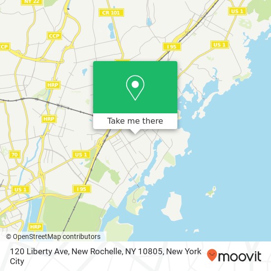 Mapa de 120 Liberty Ave, New Rochelle, NY 10805