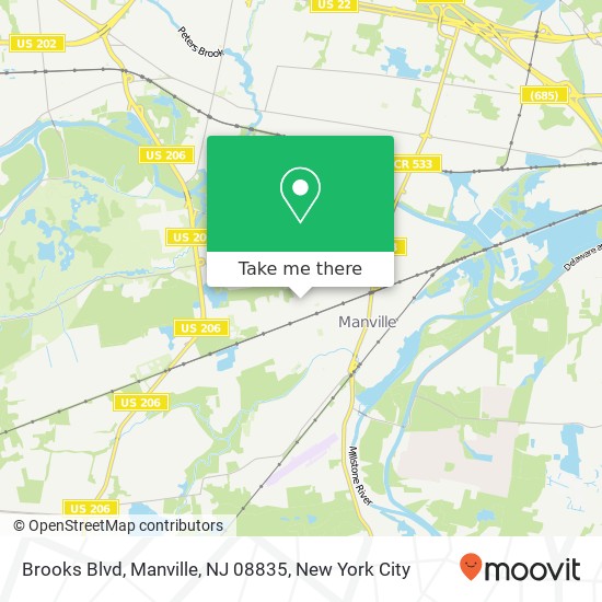 Brooks Blvd, Manville, NJ 08835 map