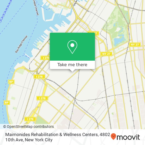 Maimonides Rehabilitation & Wellness Centers, 4802 10th Ave map